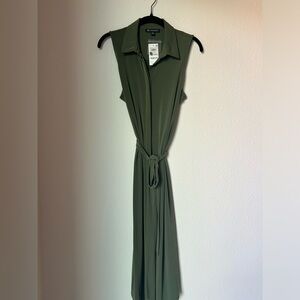 NWT INC Sleeveless Midi Dress with Tie Belt